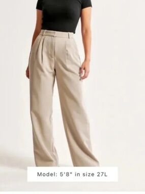 Abercrombie & Fitch | Curve Love A&F Sloane Tailored Wide-Leg Pant size Small